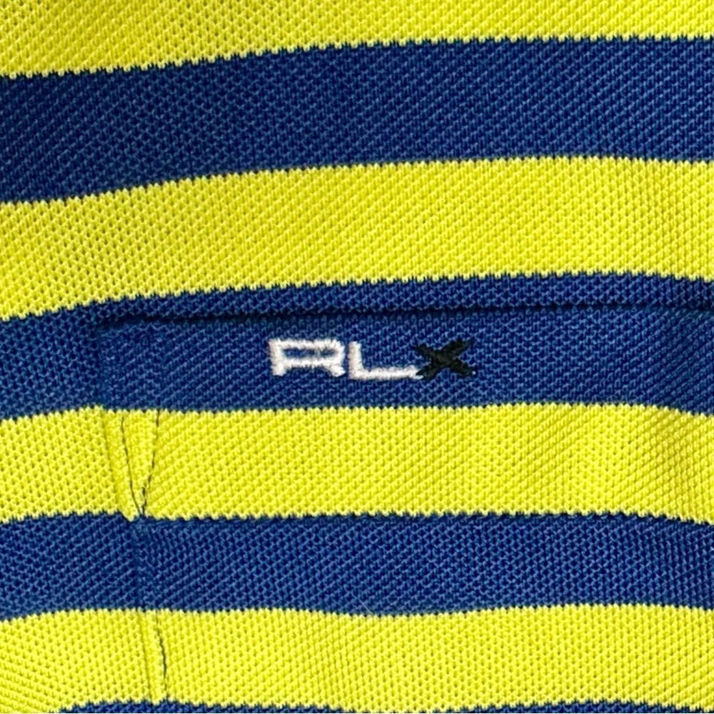 Ralph Lauren RLX Yellow and Blue Polo Shirt Las Vegas Golf Resort Wear Preppy